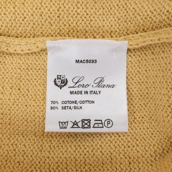 NWOT Loro Piana Mezzocollo Sweater Men's 48 (Medium) Gold - Picture 12 of 12